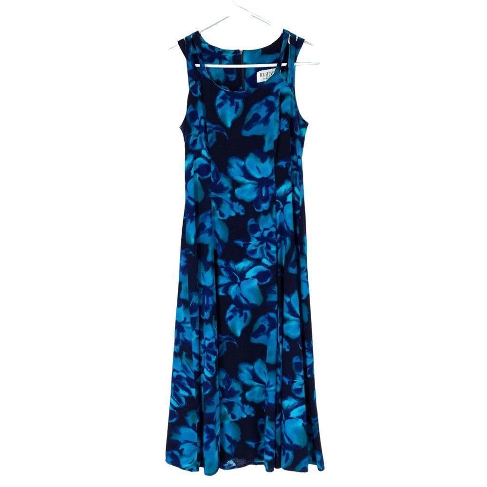 80's RJ Stevens Petites Orchid Tropical VTG Dress Carol Escritor Sz 4-6P S 3585